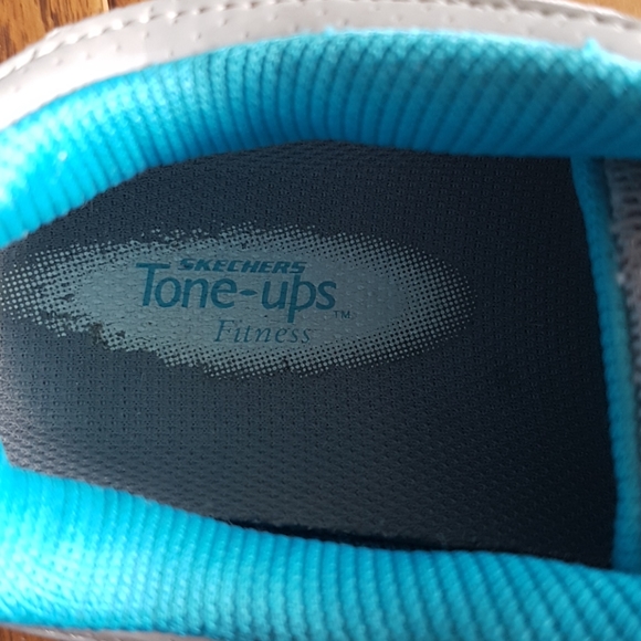 Sketchers Tone-Ups Fitness Grey/Turquoise Women's Size 7.5 - Picture 3 of 12